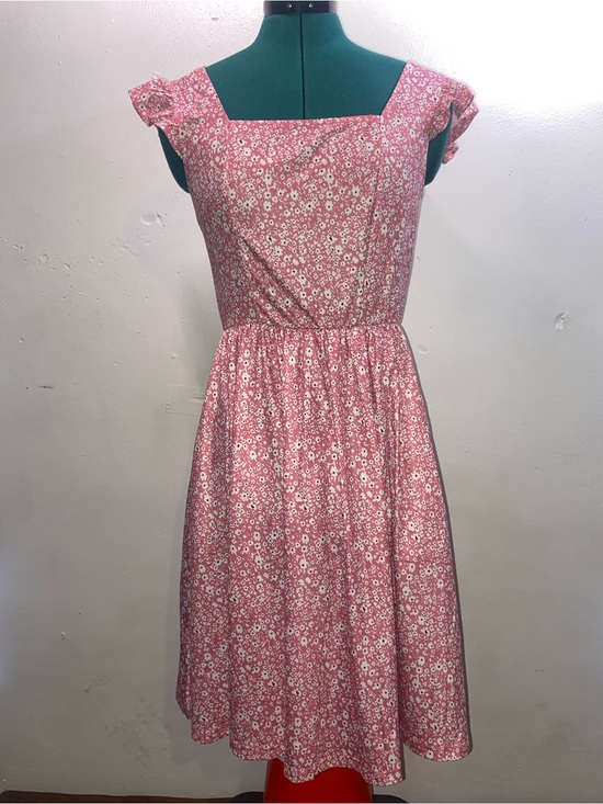 Naggoo Dresses & Skirts - Naggoo Balletcore Barbiecore Cottagecore Chintz Pink Floral Square-Neck Sundress